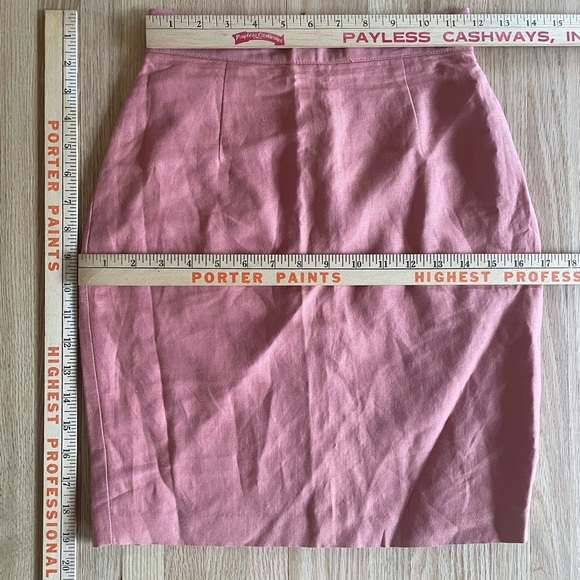 United Colors of Benetton Pencil Skirt Salmon Pink Satin Lined Made in Italy 38 - Picture 2 of 6